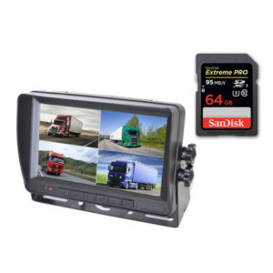 quad rear view monitor with built-in DVR